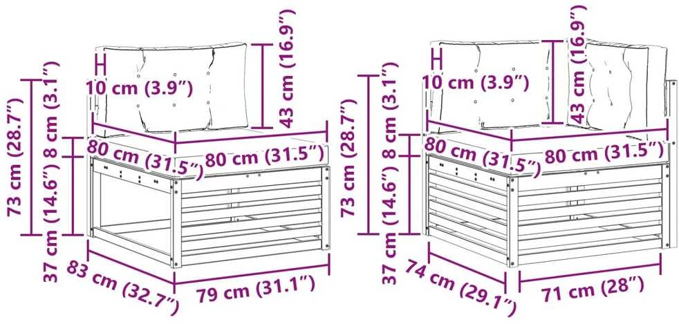 Lauko sofos komplektas 6 vnt. Natūralus ir grietinėlė