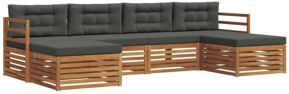 Sofa Lauko sofos komplektas 6 vnt. Natūralus ir antracitas