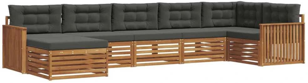 Sofa Lauko sofos komplektas 7 vnt. Natūralus ir antracitas