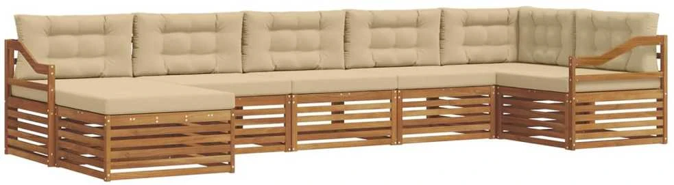 Sofa Lauko sofos komplektas 7 vnt. Natūralus ir bežinis