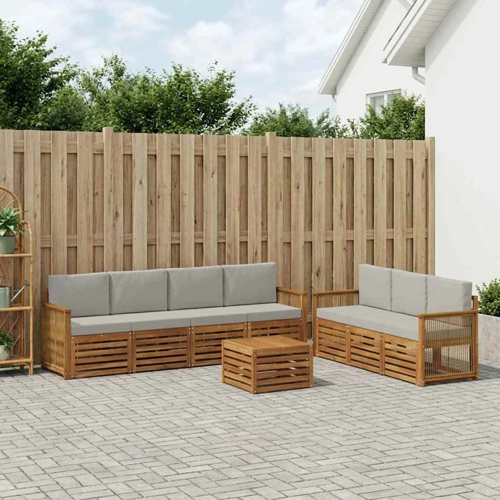 Sofų komplektai 8 vnt. Kietos akacijos mediena