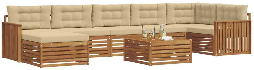 Sofa Lauko sofos komplektas 8 vnt. Natūralus ir bežinis
