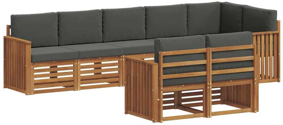 Lauko sofos komplektas 8 vnt. Natūralus ir antracitas