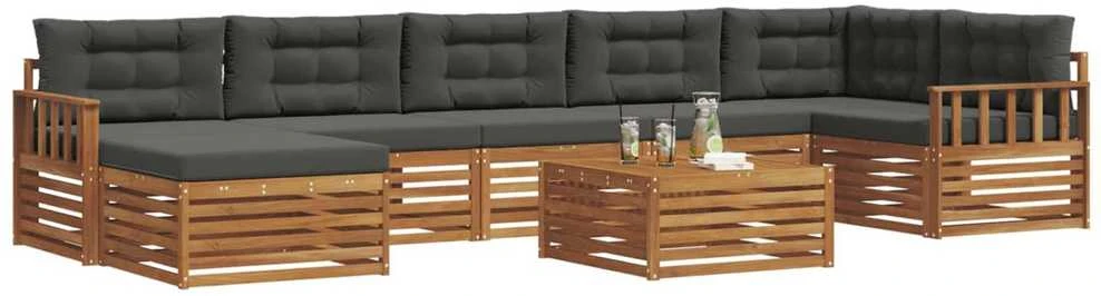 Sofa Lauko sofos komplektas 8 vnt. Natūralus ir antracitas
