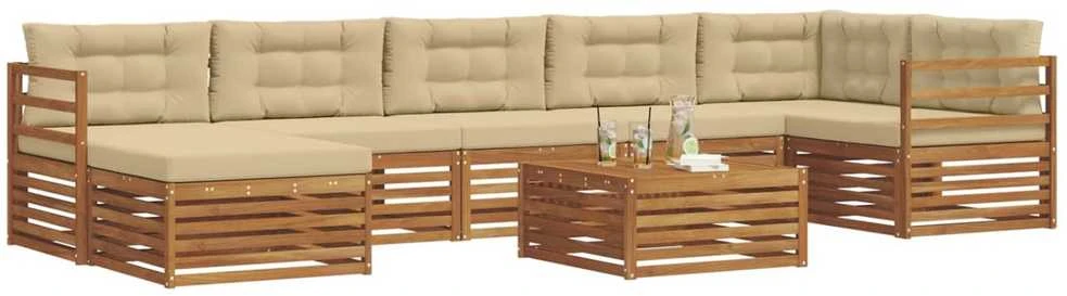 Sofa Lauko sofos komplektas 8 vnt. Natūralus ir bežinis