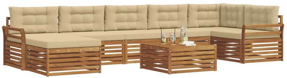 Sofa Lauko sofos komplektas 8 vnt. Natūralus ir bežinis