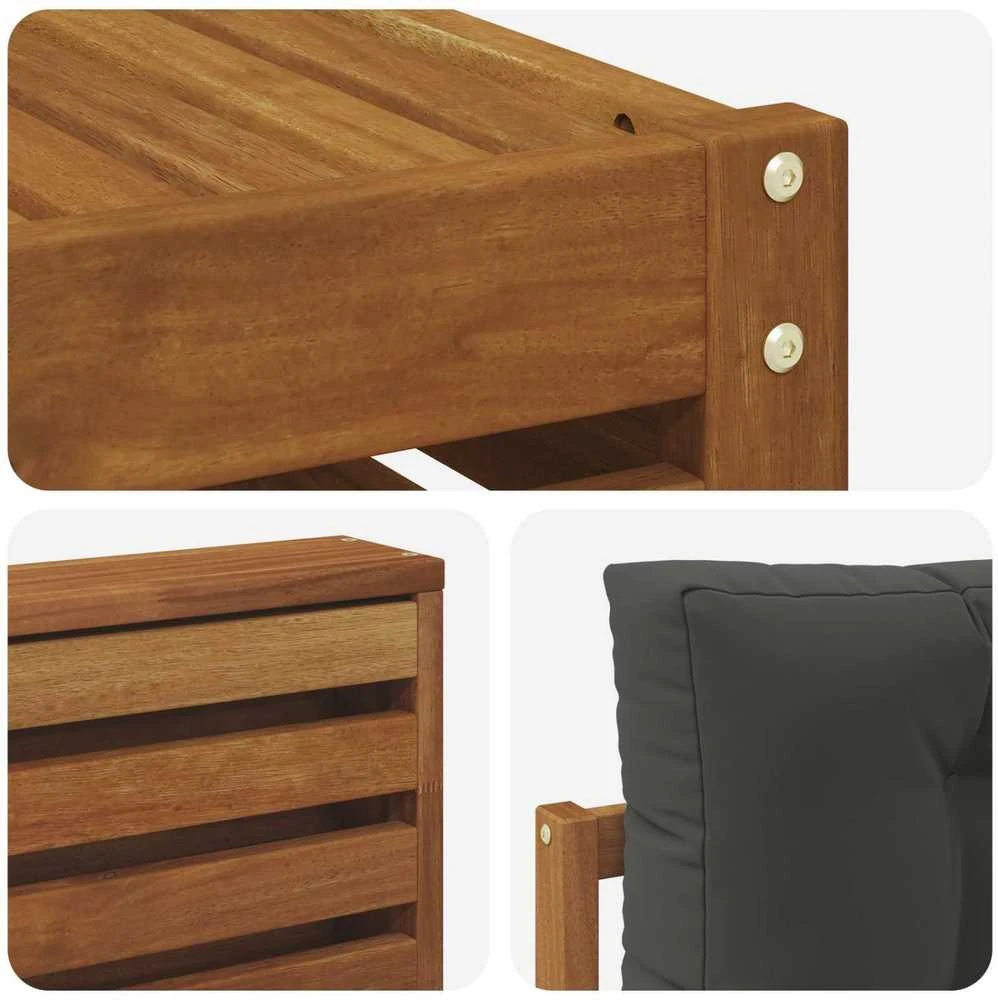 Sofa Lauko sofos komplektas 8 vnt. Natūralus ir antracitas