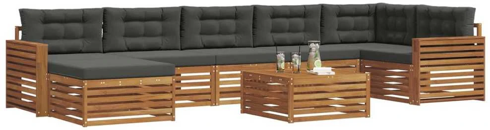 Sofa Lauko sofos komplektas 8 vnt. Natūralus ir antracitas