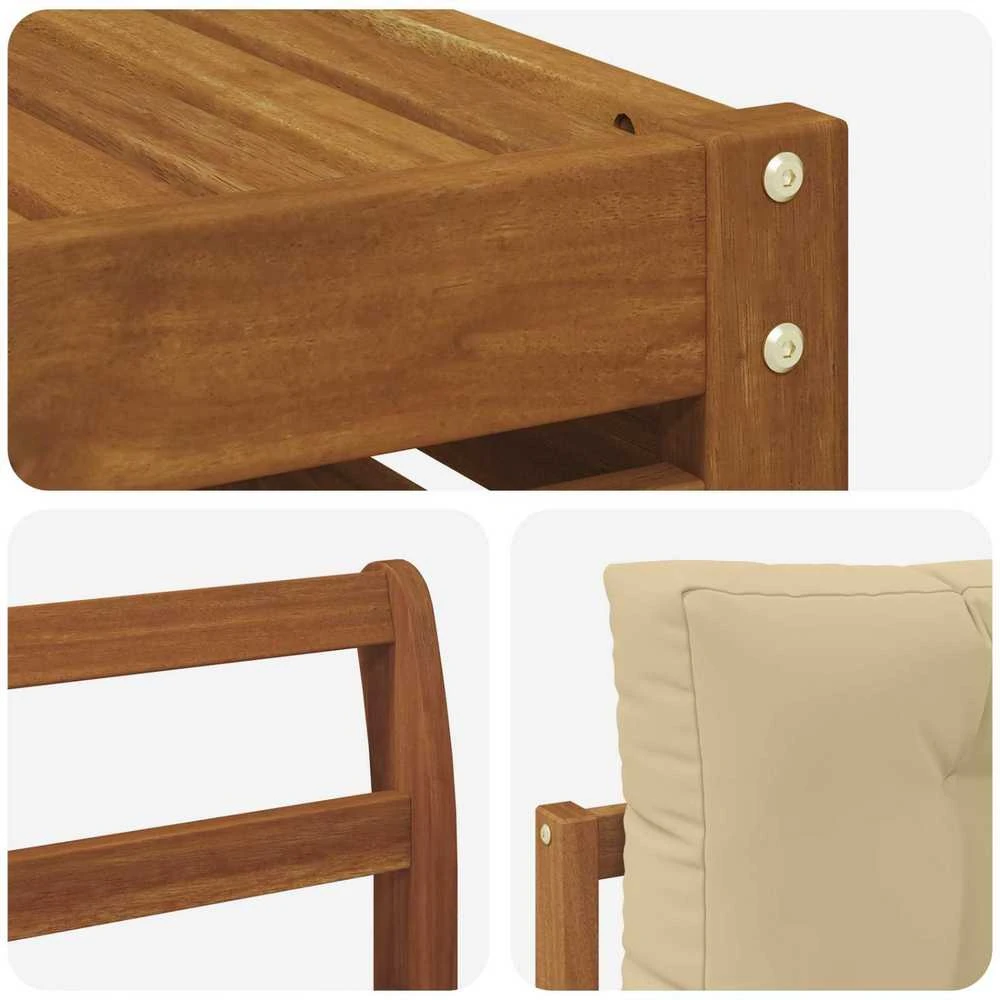 Sofa Lauko sofos komplektas 8 vnt. Natūralus ir bežinis