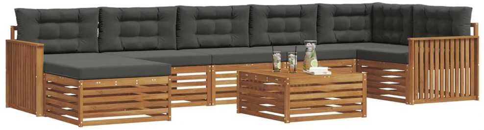 Sofa Lauko sofos komplektas 8 vnt. Natūralus ir antracitas