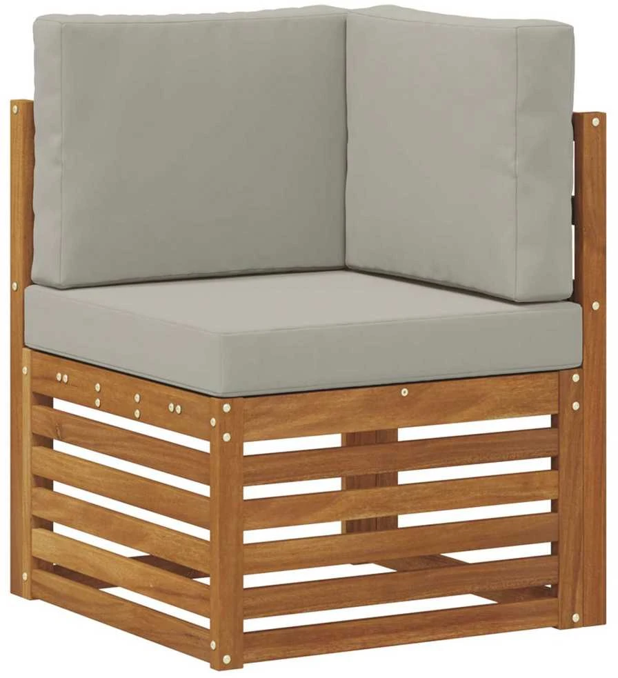 Lauko sofos komplektas 9 vnt. Natūrali ir šviesiai pilka