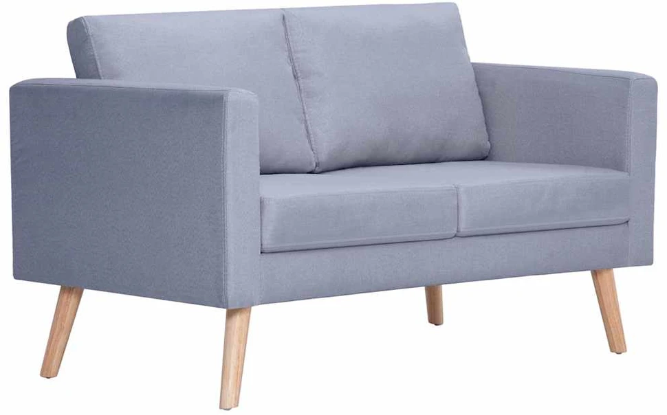 Sofa Sofų komplektas, 2-vietė ir 3-vietė, audinys, šviesiai pilkas