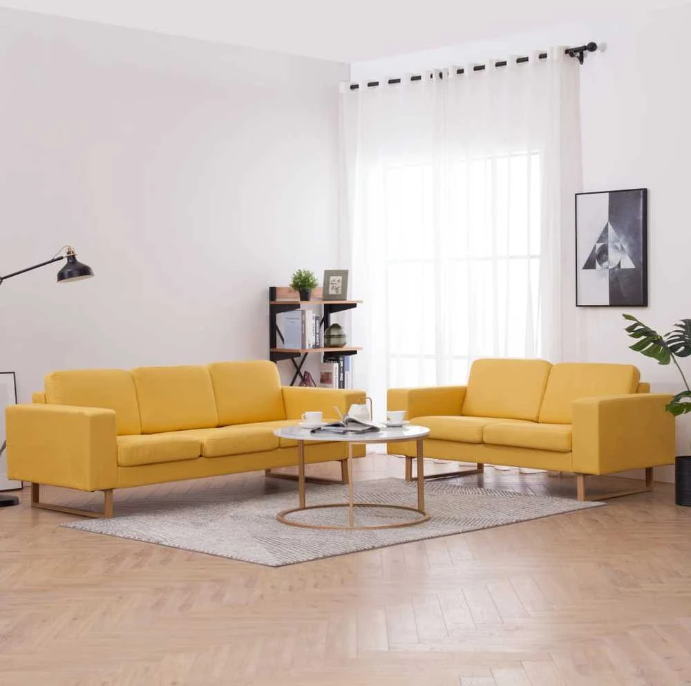 Sofa Sofų komplektas, 2d., geltonas, audinys
