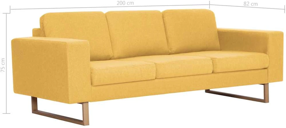 Sofa Sofų komplektas, 2d., geltonas, audinys