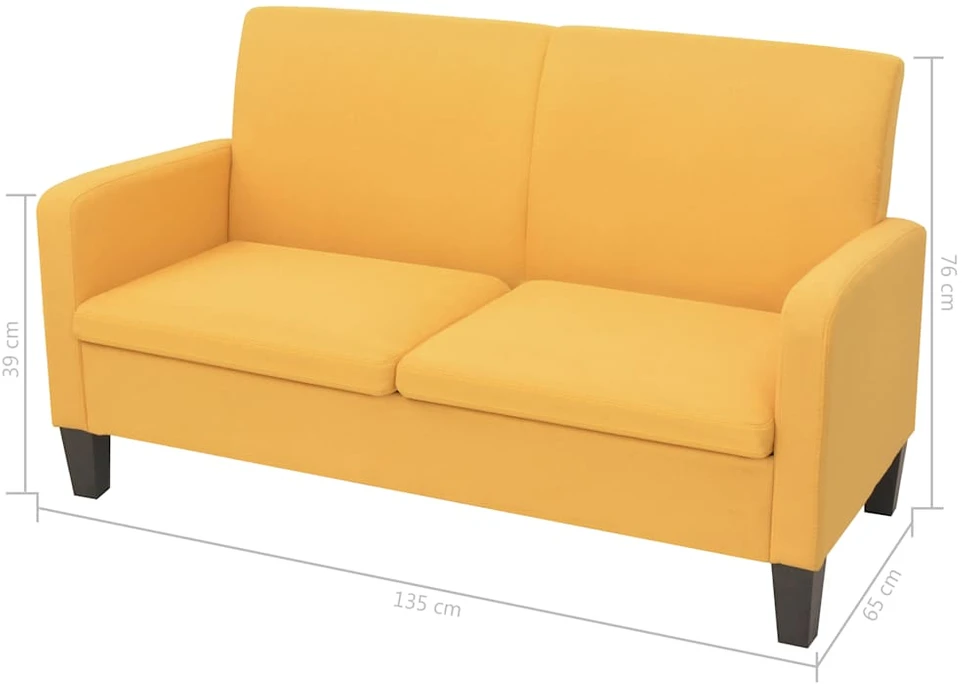 Sofa Sofų komplektas, 2d., geltonos spalvos, audinys