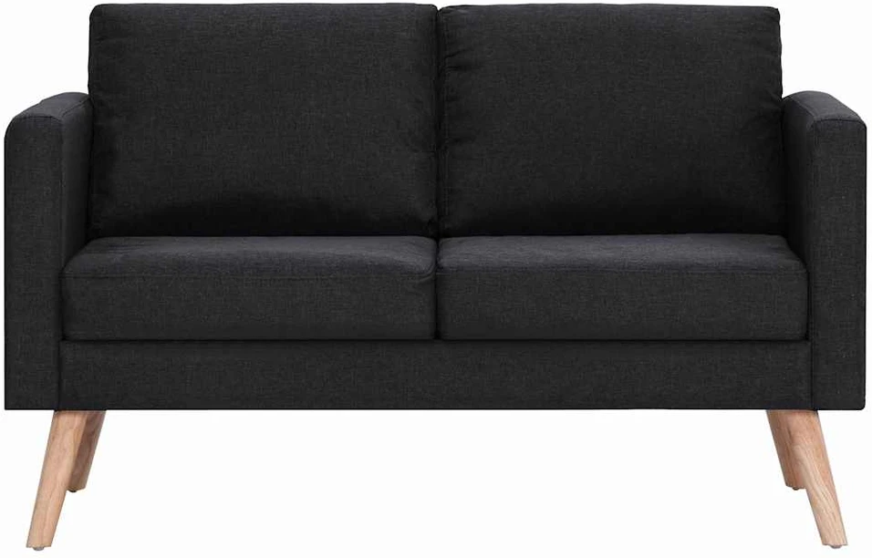 Sofa Sofų komplektas, 2d., juodas, audinys