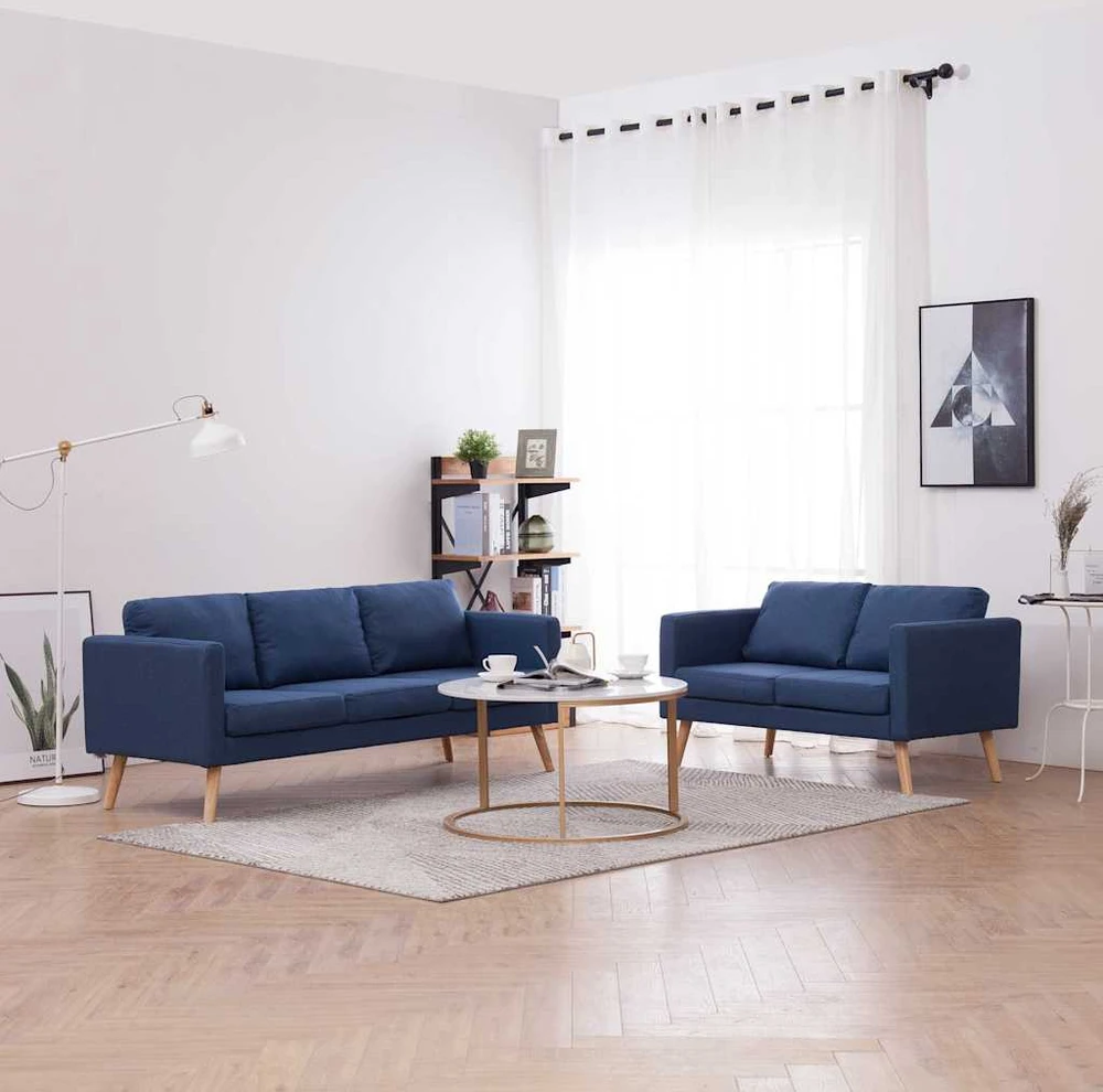 Sofa Sofų komplektas, 2d., mėlynas, audinys