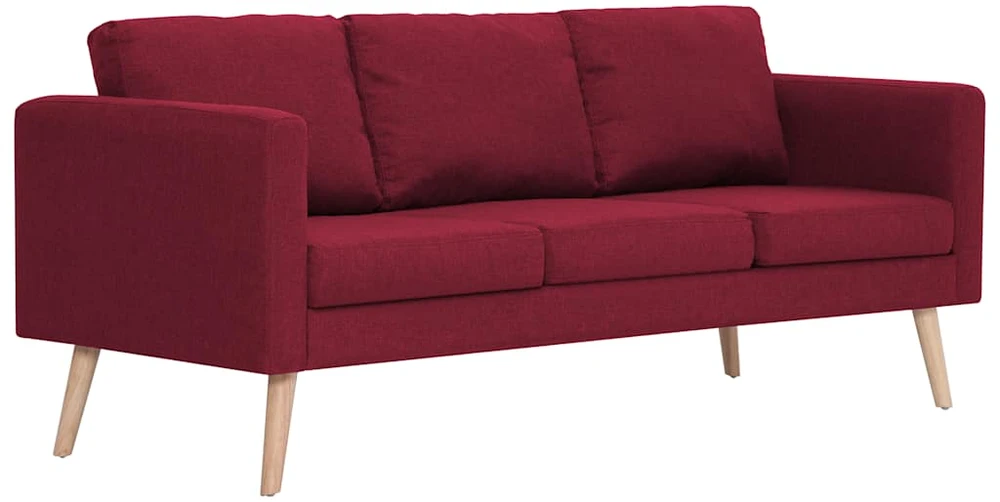 Sofa Sofų komplektas, 2d., vyno raud. sp., audinys