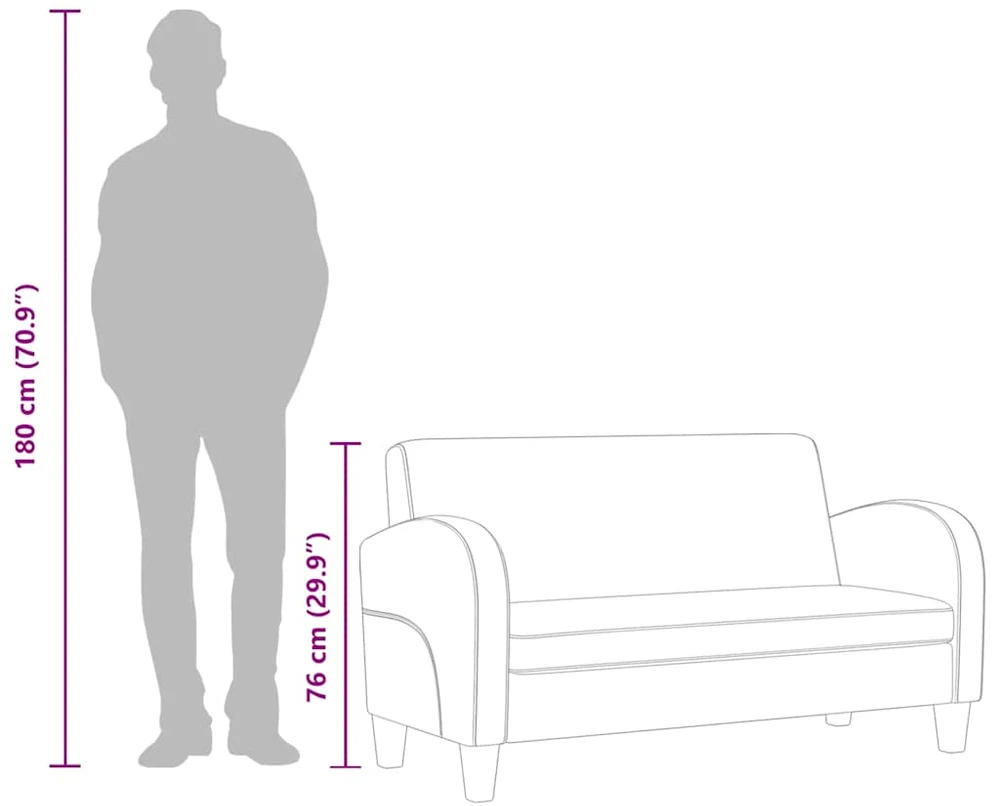Sofa Sofų komplektas, 2vnt., dirbtinės zomšos odos, rudas