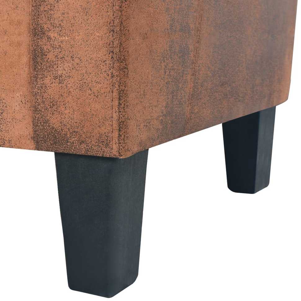 Sofa Sofų komplektas, 2vnt., dirbtinės zomšos odos, rudas