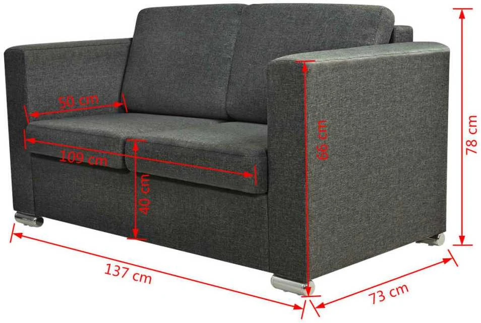 Sofa Sofų komplektas, 2vnt., tamsiai pilkos, audinys