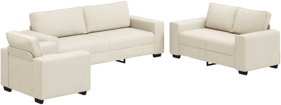 Sofa 3 vnt. Smėlio Lino mišinio audinys