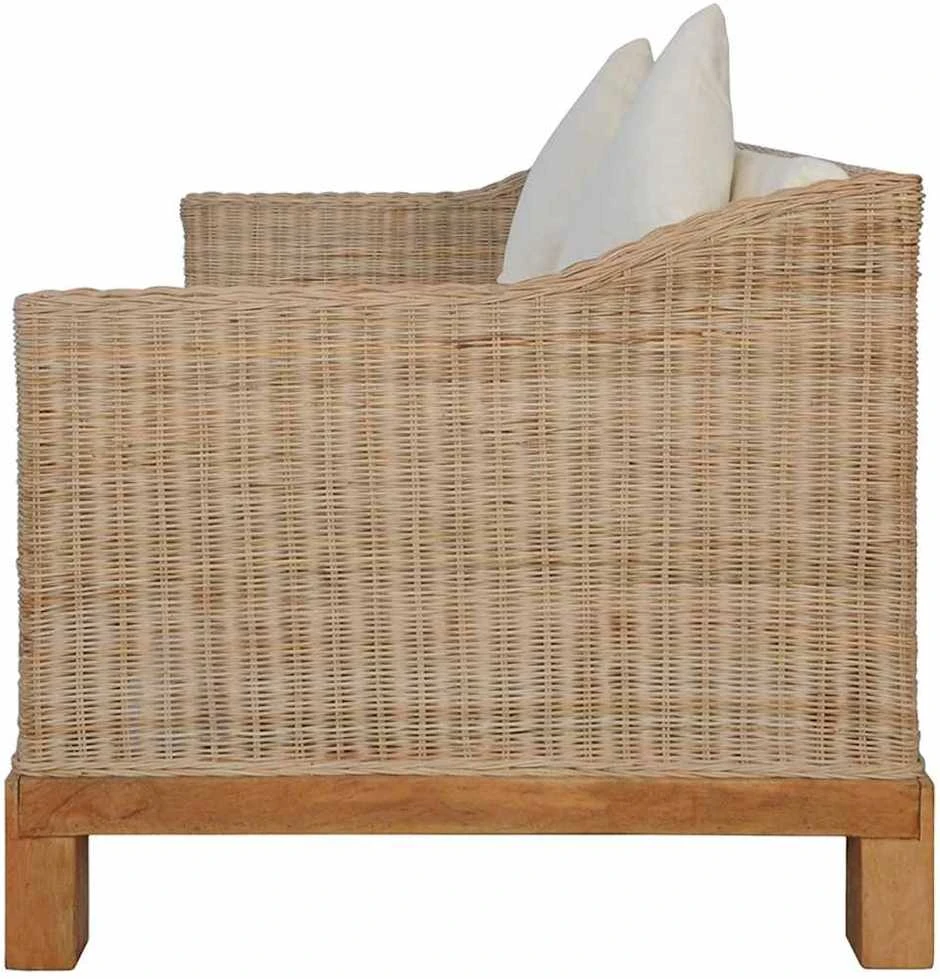 Sofa Sofų komplektas su pagalvėlėmis, 2 d., natūralus ratanas