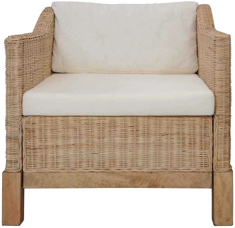 Sofa Sofų komplektas su pagalvėlėmis, 2 d., natūralus ratanas
