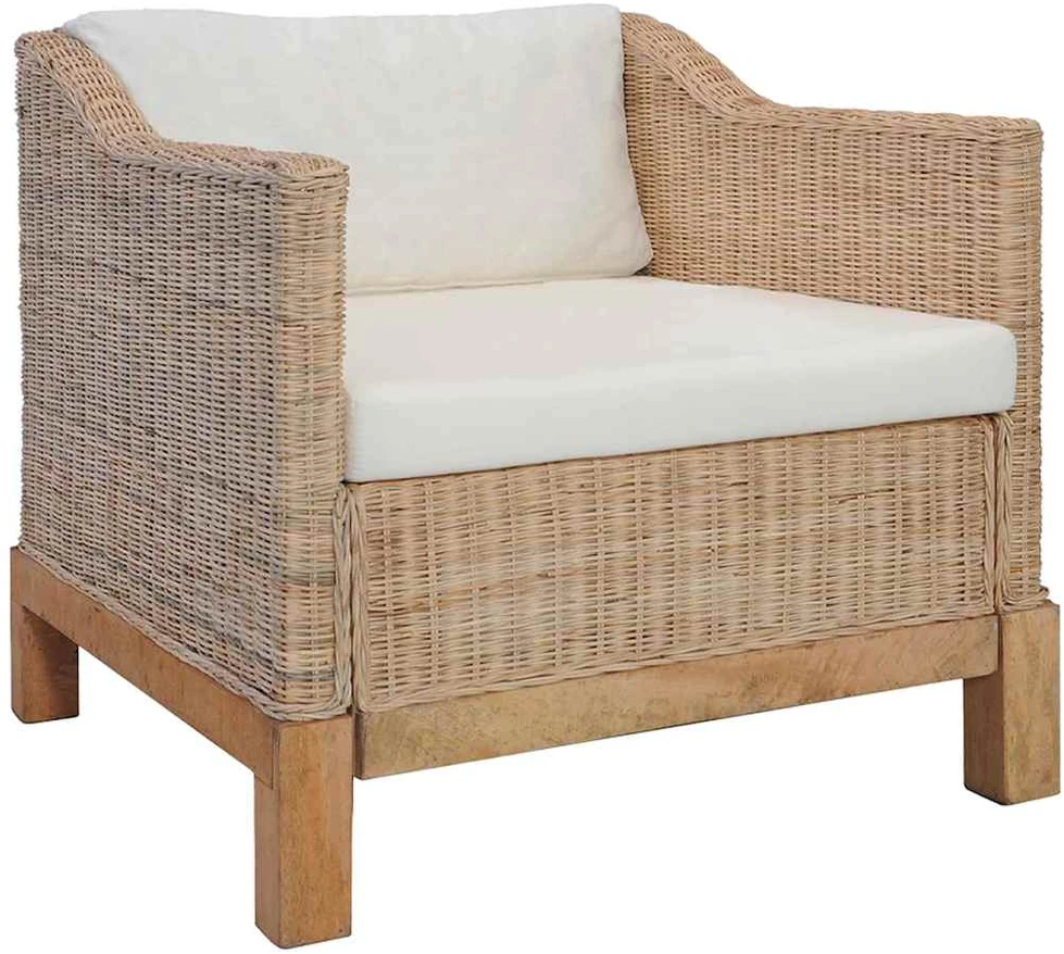 Sofa Sofų komplektas su pagalvėlėmis, 2 d., natūralus ratanas