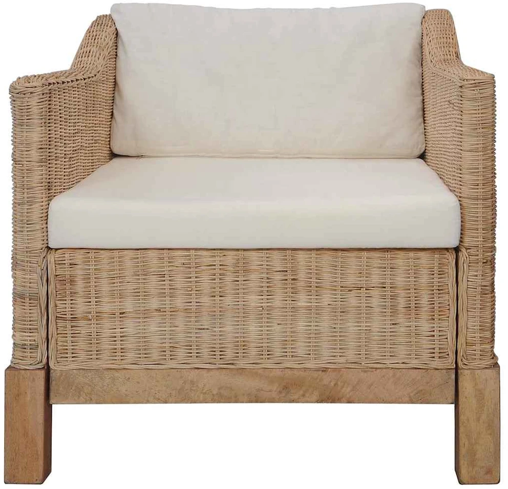 Sofa Sofų komplektas su pagalvėlėmis, 2 d., natūralus ratanas