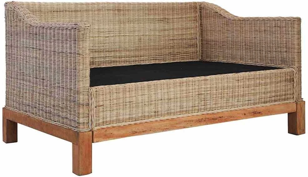 Sofa Sofų komplektas su pagalvėlėmis, 2 d., natūralus ratanas