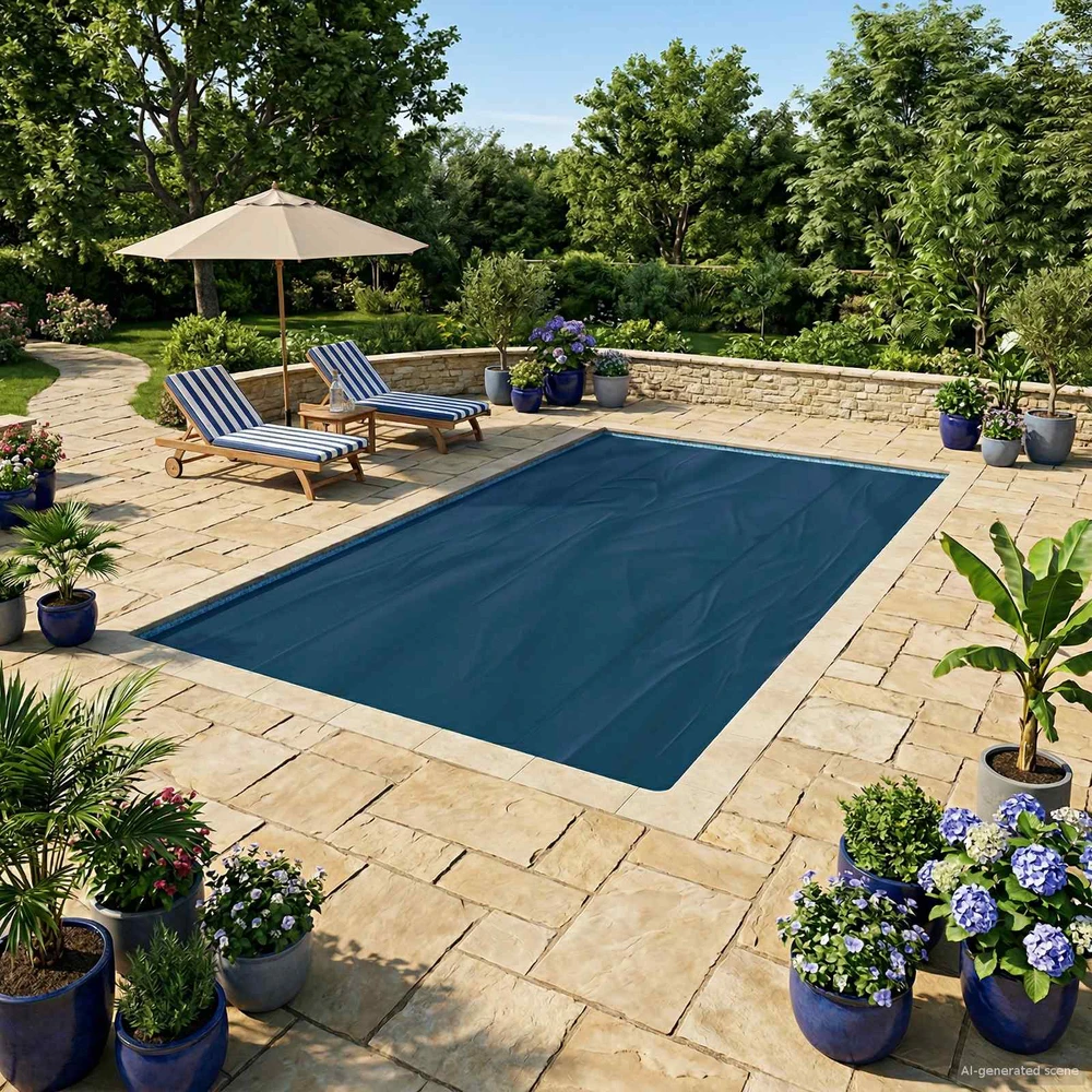 Solonginė baseino uždanga sunkios kokybės 400 x 200 cm 200 μm