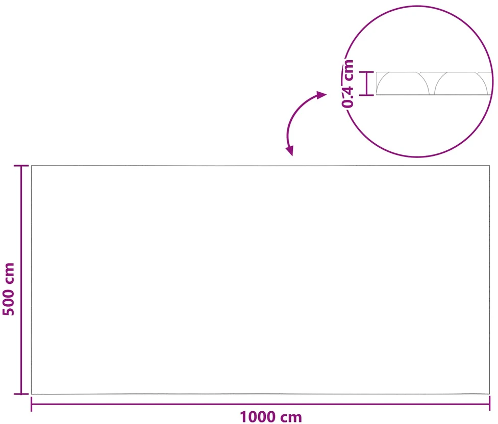 Solonginė baseino uždanga sunkios kokybės 1000 x 500 cm 200 μm