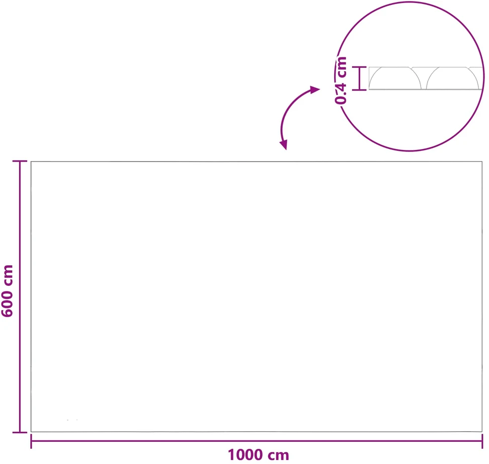 Solonginė baseino uždanga sunkios kokybės 1000 x 600 cm 200 μm