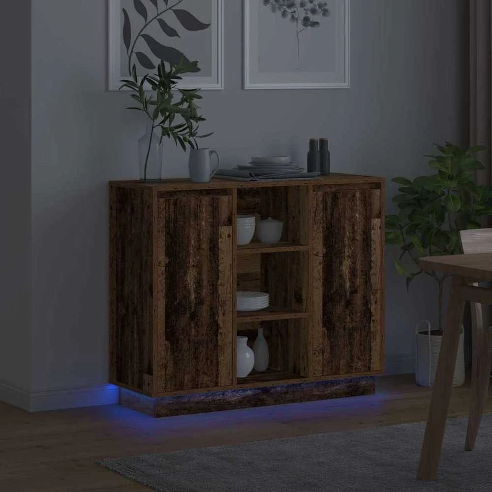 LED Bufetas Senas medis 90 x 32 x 75 cm Apdirbta mediena