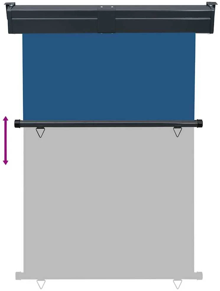 Šoninė balkono markizė, mėlyna, 125x250cm