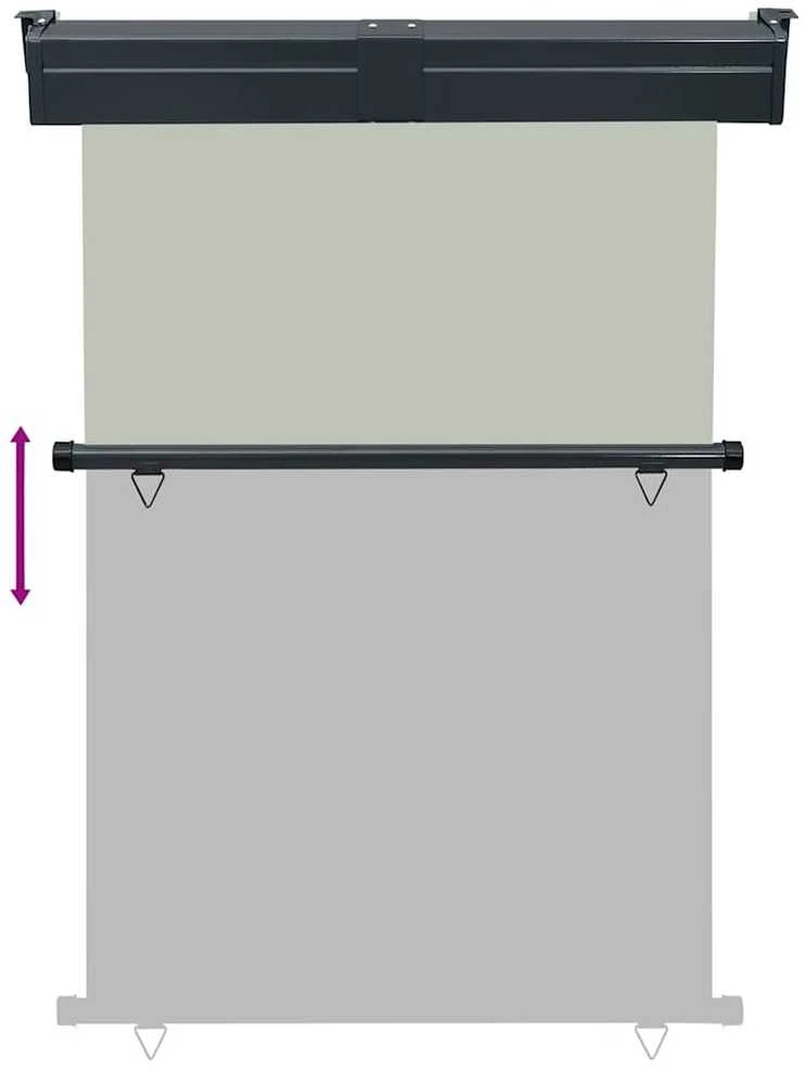 Šoninė balkono markizė, pilka, 125x250cm