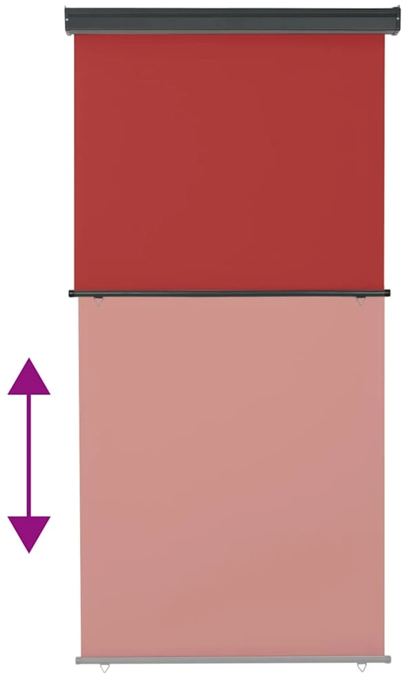 Šoninė balkono markizė, raudona, 125x250cm