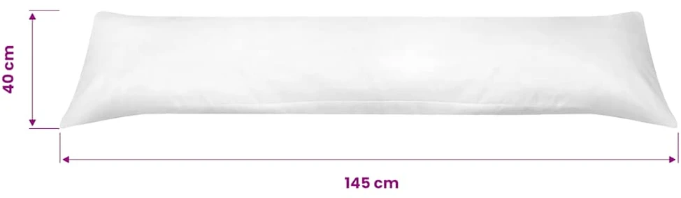 Šoninė pagalvė kūnui, 40x145 cm, balta