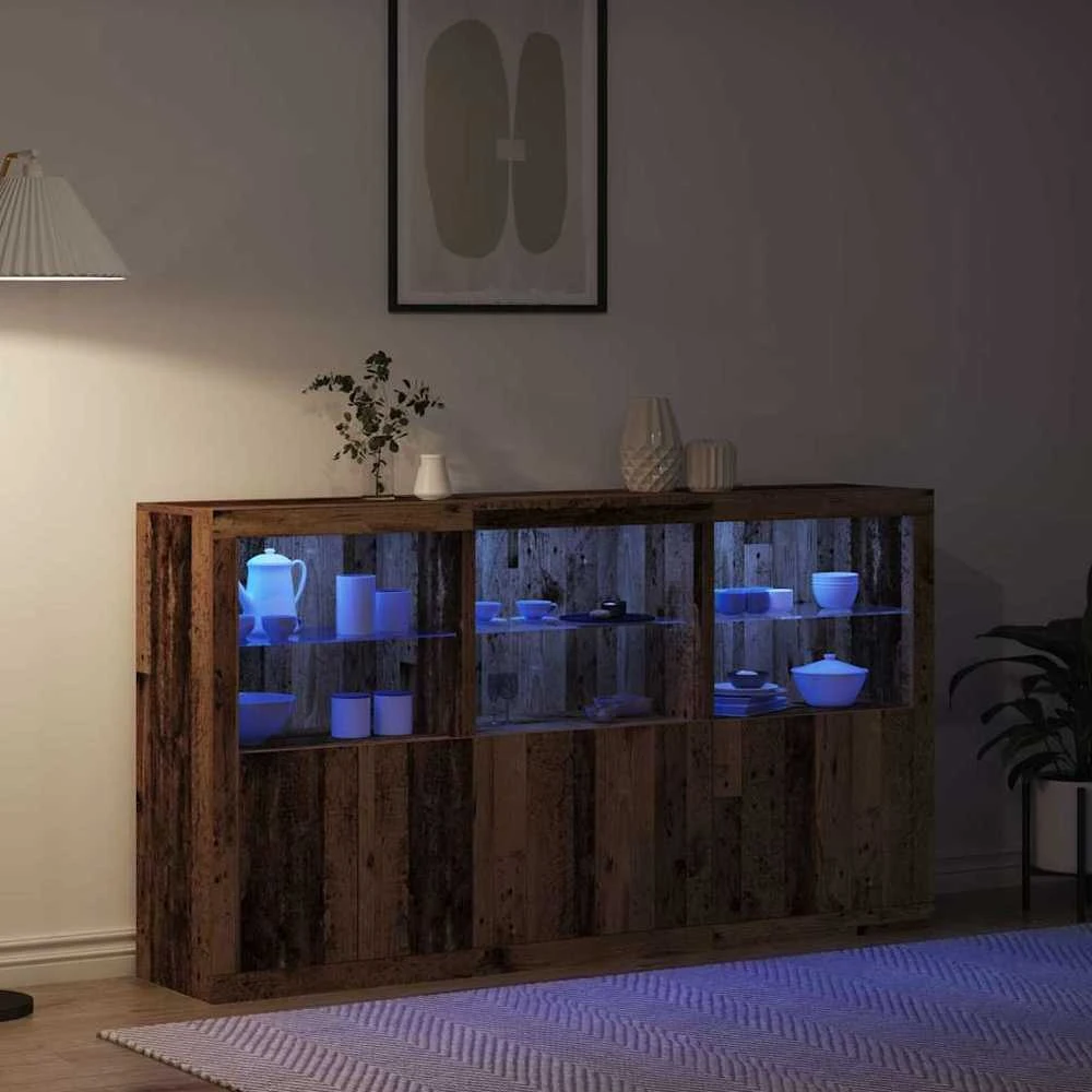 LED Bufetas Senas medis 181,5 x 37 x 100 cm Apdirbta mediena