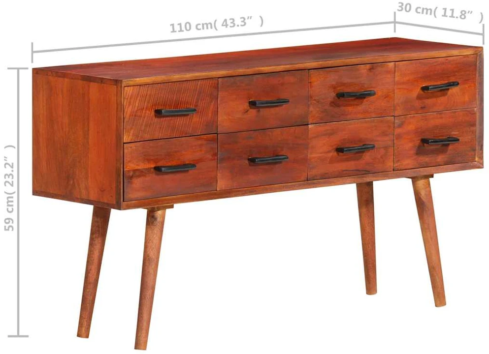 Šoninė spintelė, 110x30x59cm, mango medienos masyvas