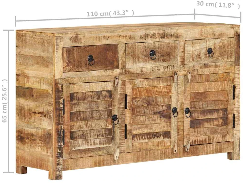 Šoninė spintelė, 110x30x65cm, mango medienos masyvas
