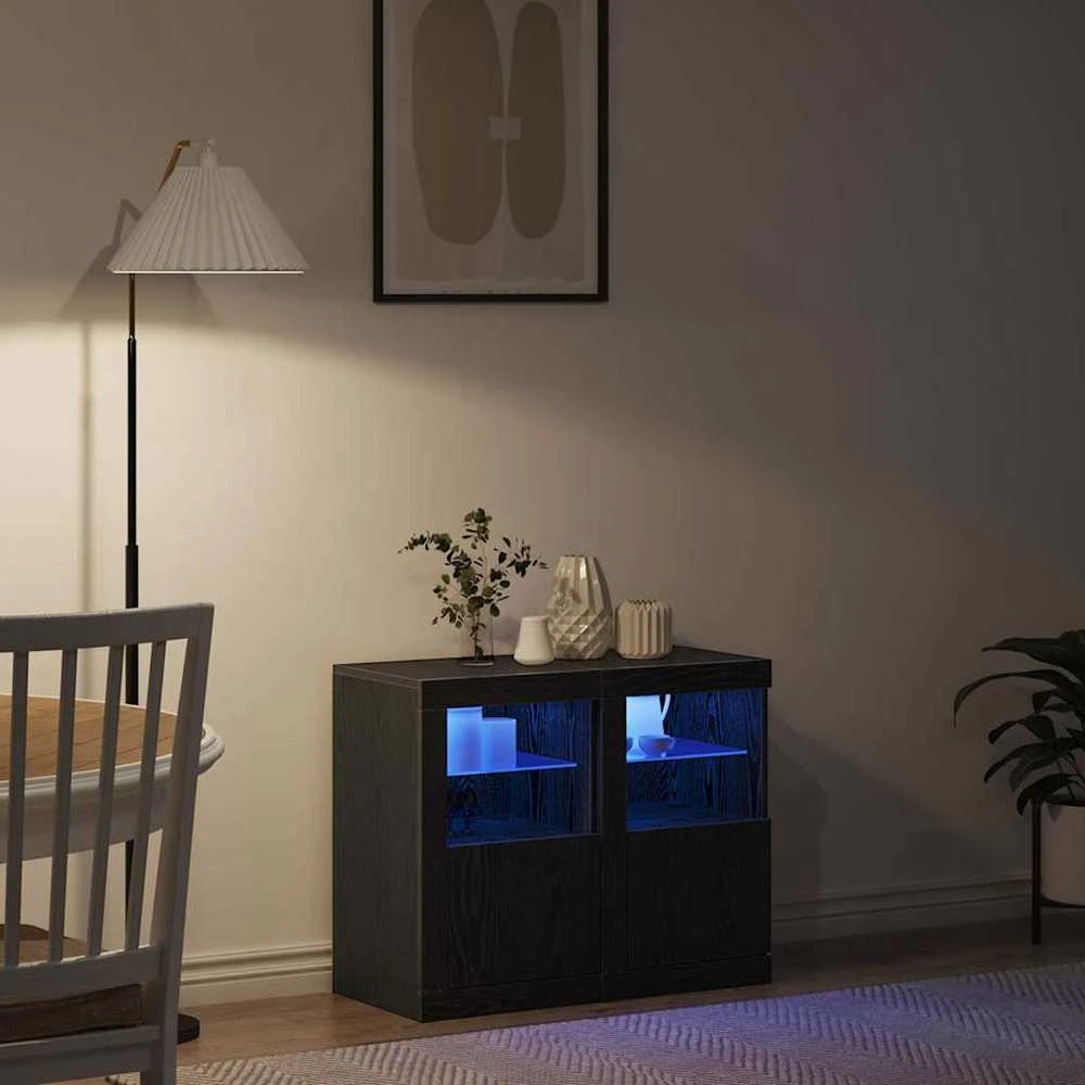 LED Bufetas 2 vnt. 41 x 37 x 67 cm Apdirbta mediena