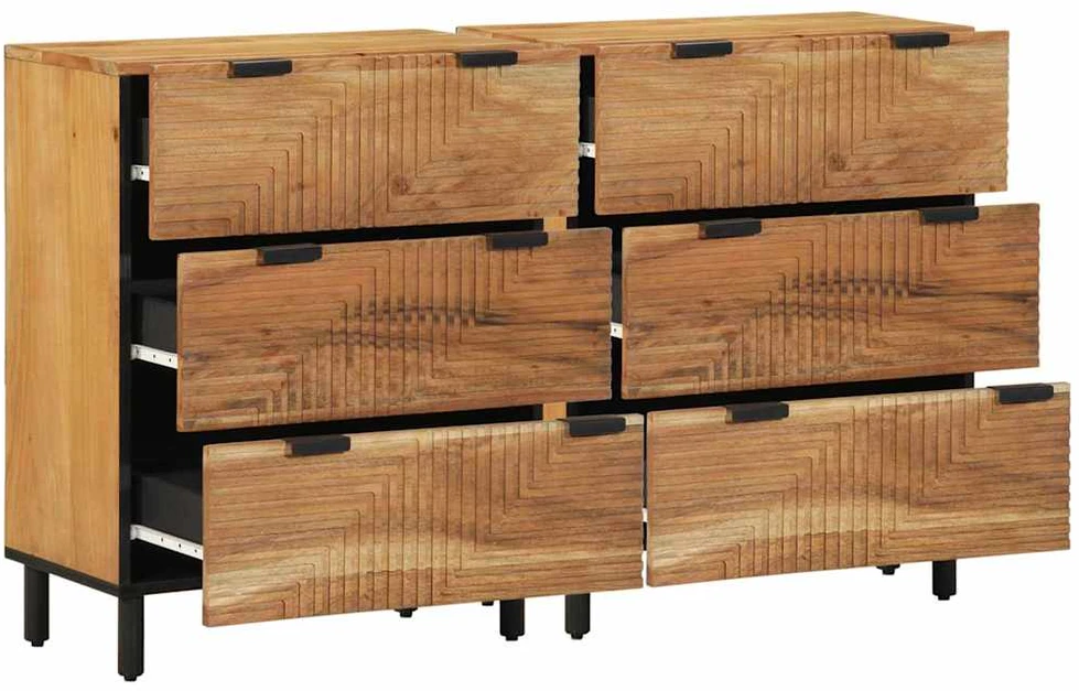 Šoninė spintelė 2 vnt. 120 x 33 x 75 cm Kietos akacijos mediena