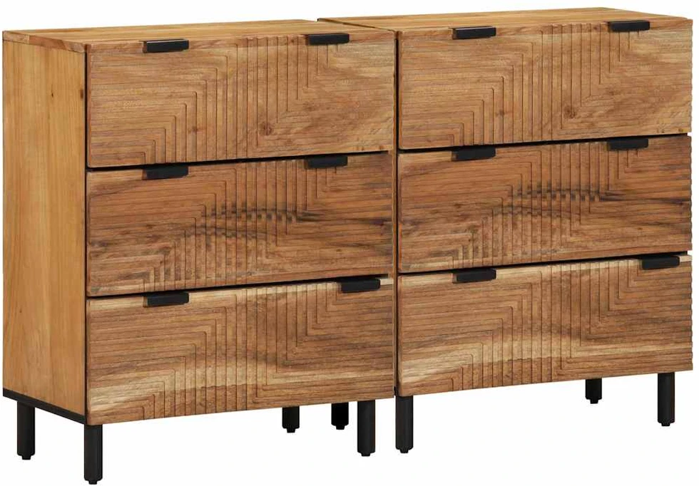 Šoninė spintelė 2 vnt. 120 x 33 x 75 cm Kietos akacijos mediena