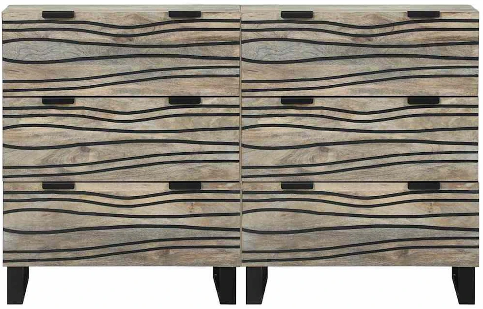 Šoninė spintelė 2 vnt. Balta 120 x 33 x 75 cm