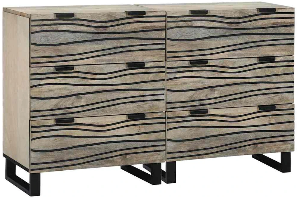 Šoninė spintelė 2 vnt. Balta 120 x 33 x 75 cm
