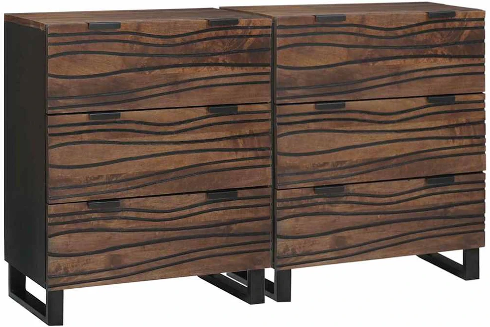 Šoninė spintelė 2 vnt. graikinis riešutmedis 120 x 33 x 75 cm