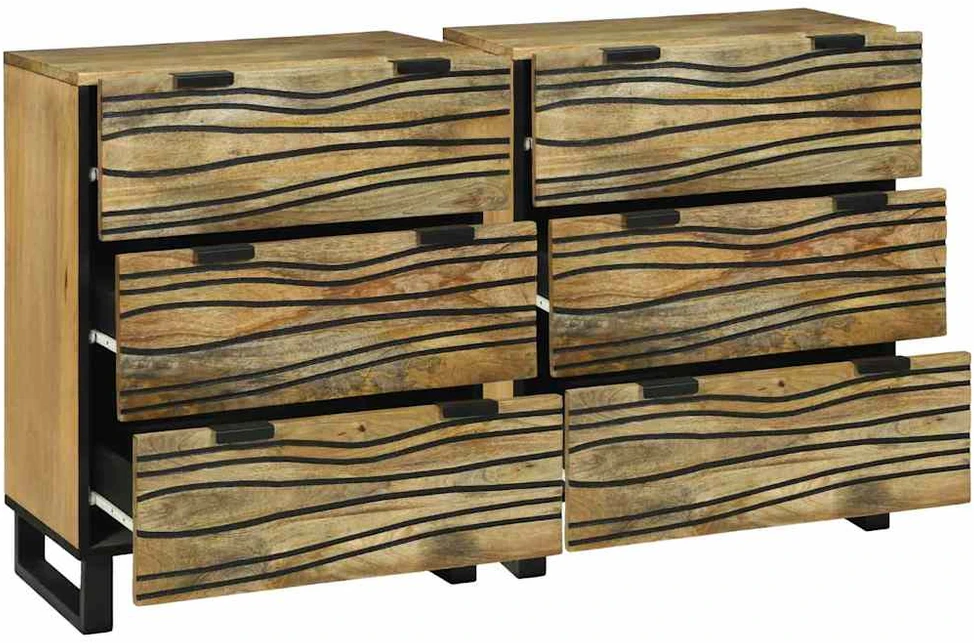 Šoninė spintelė 2 vnt. Natūrali 120 x 33 x 75 cm