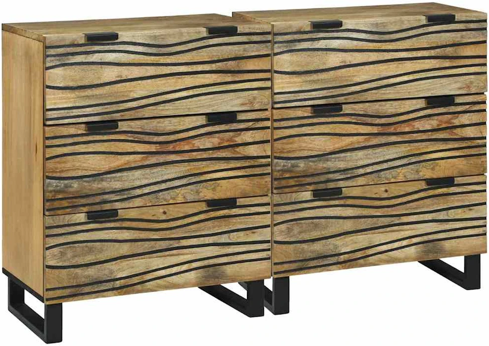 Šoninė spintelė 2 vnt. Natūrali 120 x 33 x 75 cm